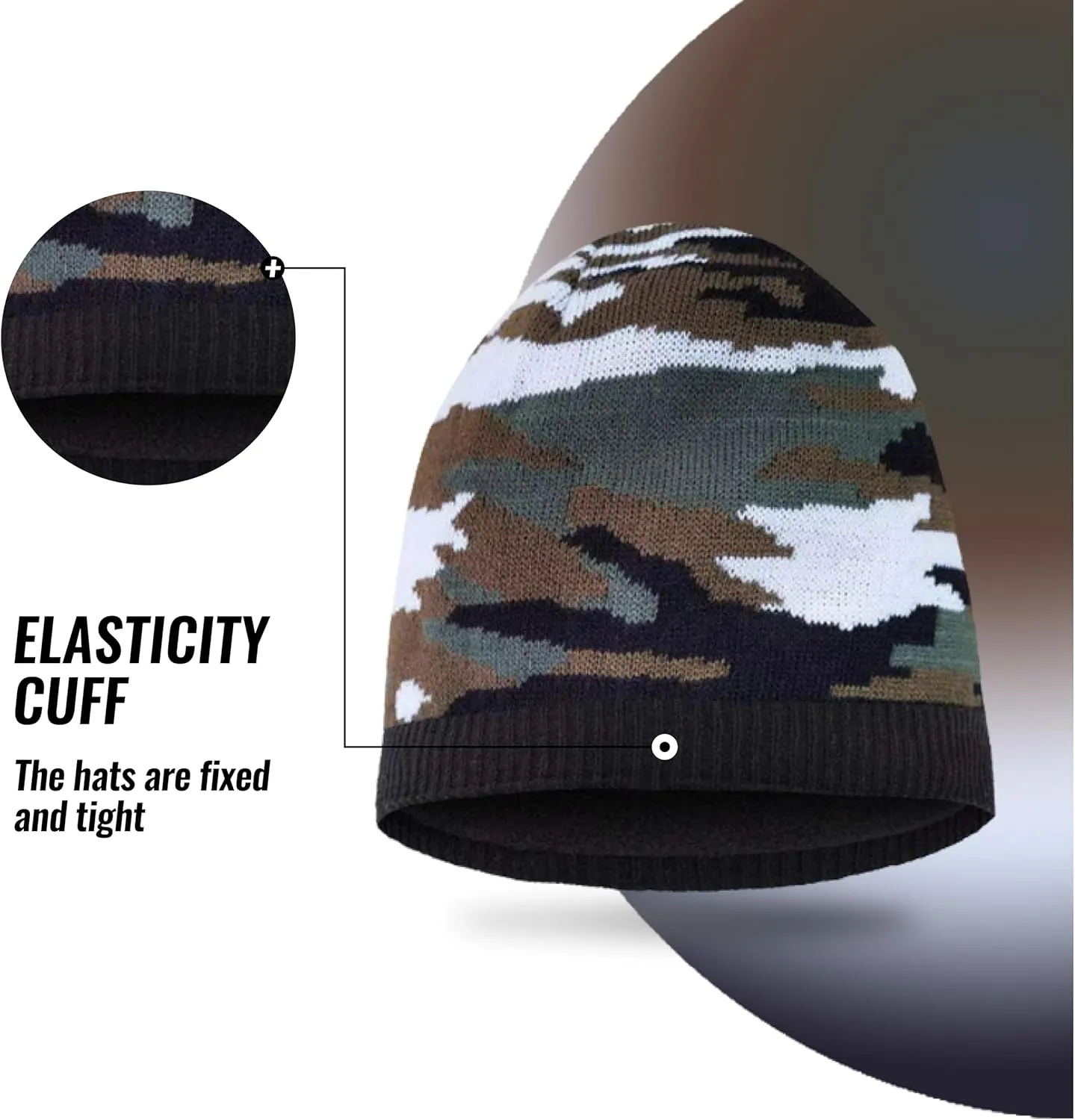 Waterproof Beanie,Knit Thermal Insulated Beanie,Fleece Lined Hat,Windproof Causal Cold Weather Winter Hat for Ski