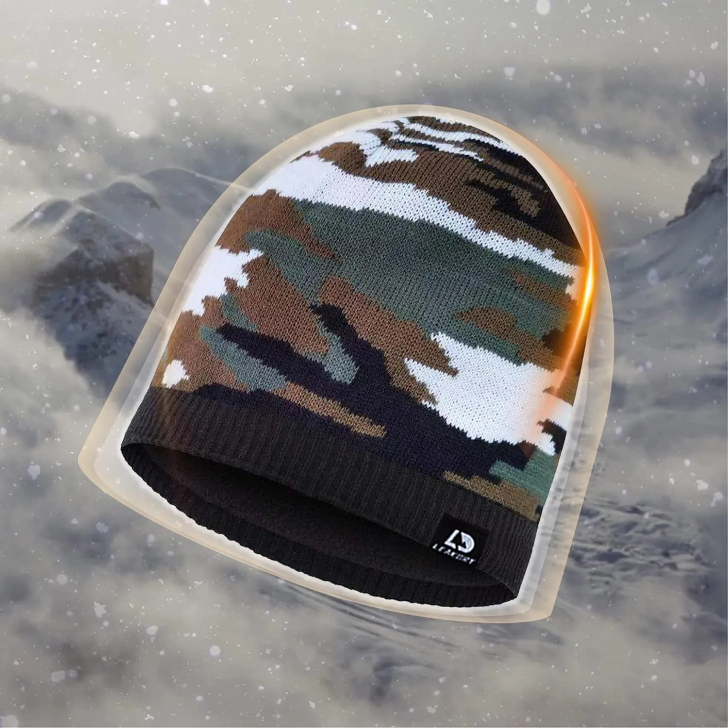 Waterproof Beanie,Knit Thermal Insulated Beanie,Fleece Lined Hat,Windproof Causal Cold Weather Winter Hat for Ski