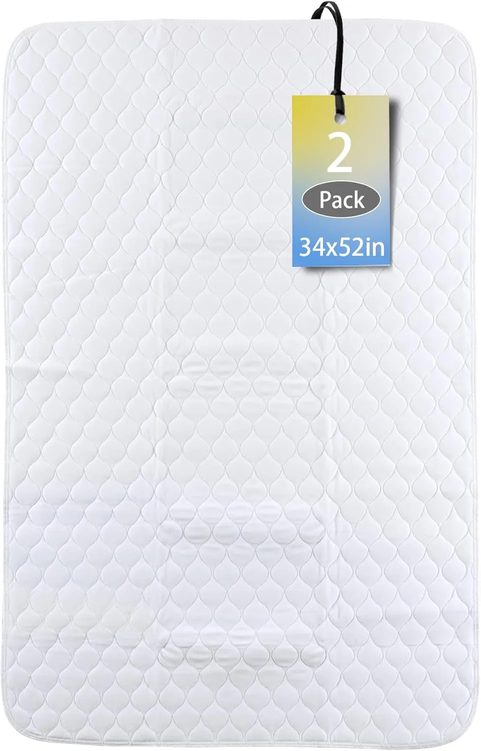 Waterproof Urinal Bed Pad, Brosive Reusable Cotton Sheet Protector and Incontinence Pad for Children and Adults (34" x 52" Inch (2 Pack))