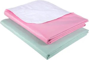 Waterproof Urinal Bed Pad, Brosive Reusable Cotton Sheet Protector and Incontinence Pad for Children and Adults (34" x 52" Inch (2 Pack))