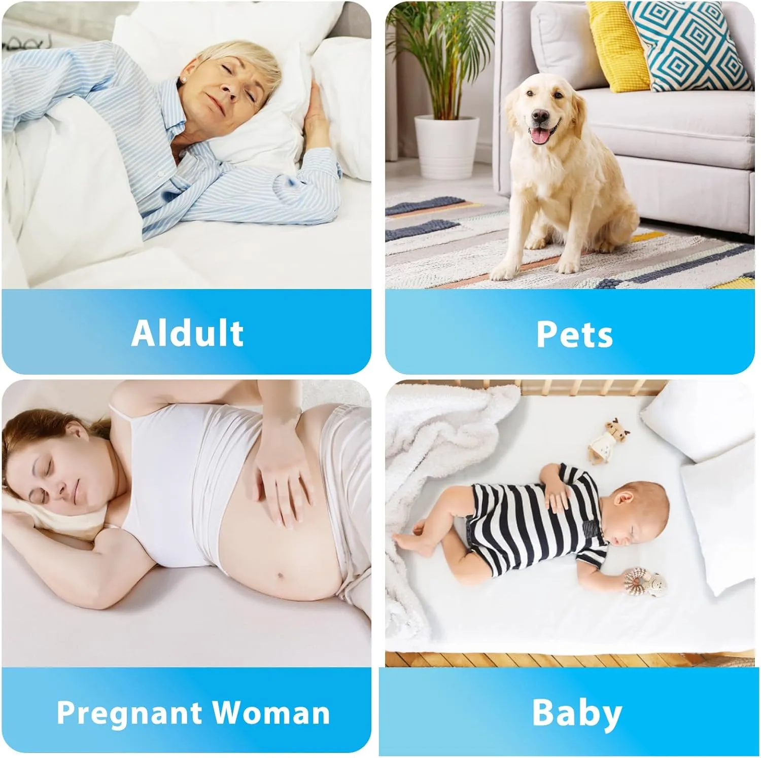 Waterproof Urinal Bed Pad, Brosive Reusable Cotton Sheet Protector and Incontinence Pad for Children and Adults (34" x 52" Inch (2 Pack))