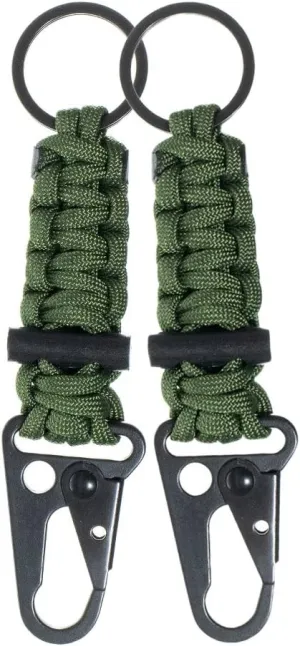 West Coast Paracord Survival Carabiner Paracord Keychain – Military Grade 7 Strand 550 LB Type III Cord Outdoor Kit (2 Pack)