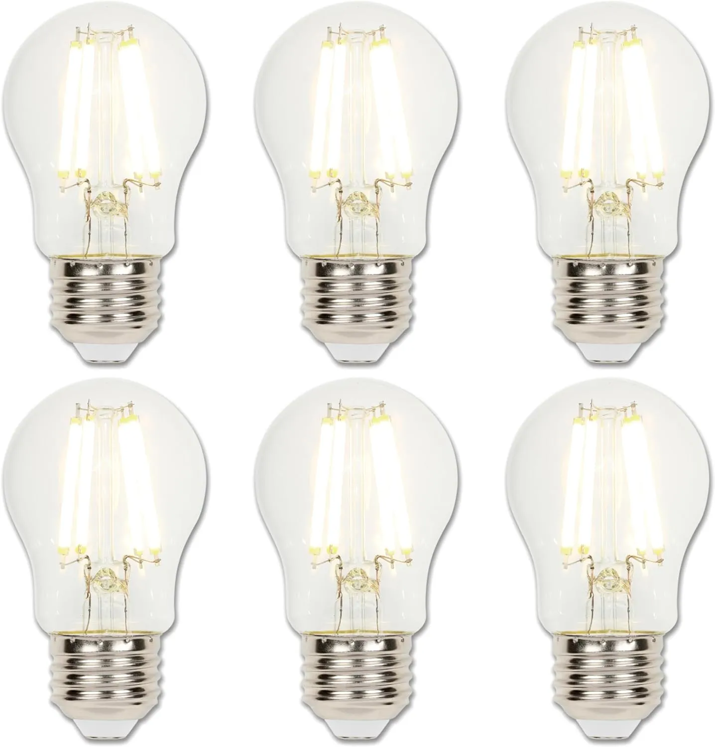 Westinghouse 5279020 9 Watt (100 Watt Equivalent) A15 Dimmable Clear Filament LED Light Bulb, Medium Base, 6 Pack
