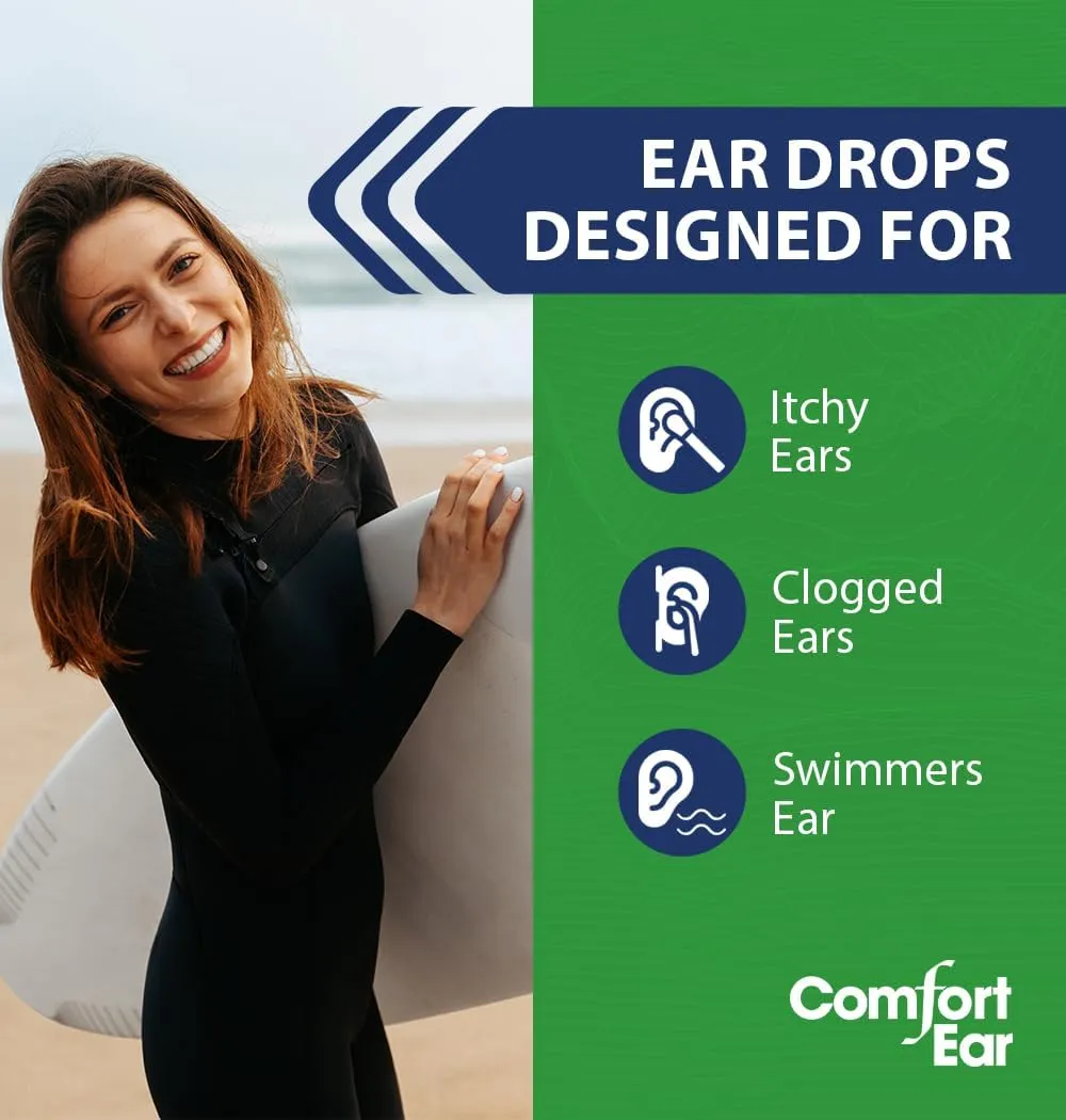 Westone Comfort Ear Natural Ear Drops for Itchy Ears, Ear Ache Drops Adults & Kids | Earwax Aid for Dry Ears | Personal Comfort for Hearing Aid, Swimmers, and Ear Itch Relief for Humans | Pack of 2