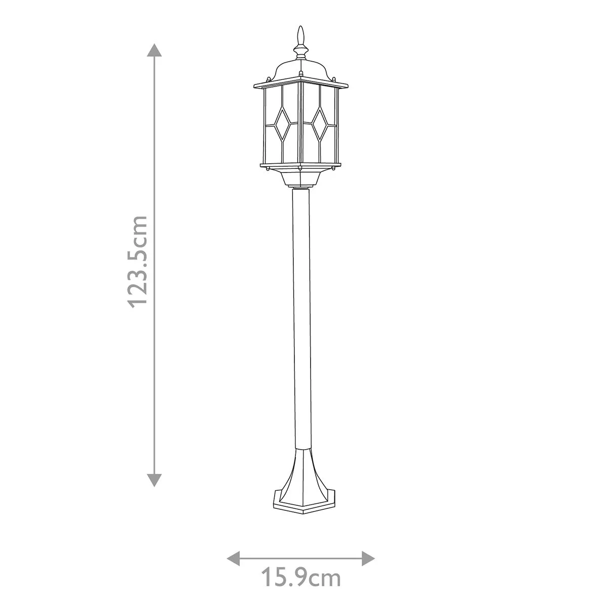Wexford 1 Light Pillar Lantern  | Black/Silver