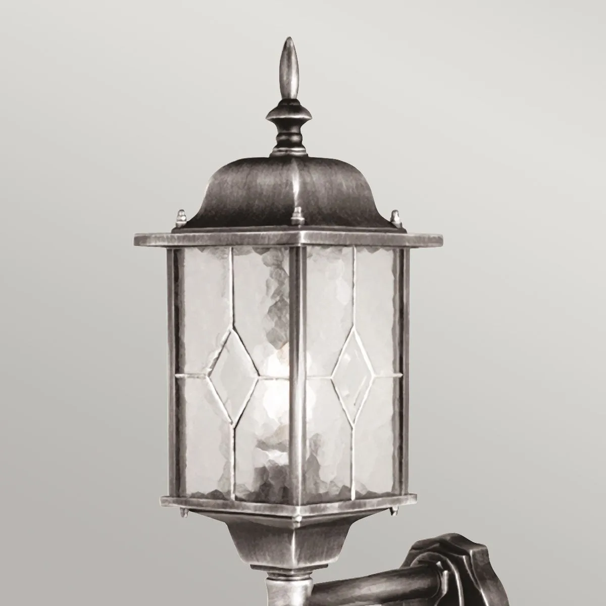 Wexford 1 Light Up Wall Lantern with PIR | Black/Silver