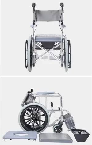 Wheelchairs Folding Wheelchair, Shower Chair Multi-Functional Waterproof Elderly, Aluminum and Toilets for People with Reduced Mobility