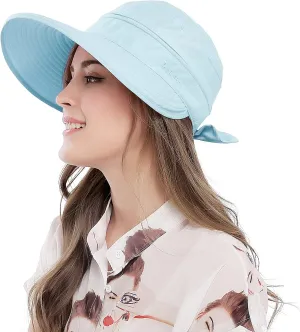 Wide Large Brim Sun Hat Summer UV Protection Thin Hat 2 in 1 Beach Sun Hat