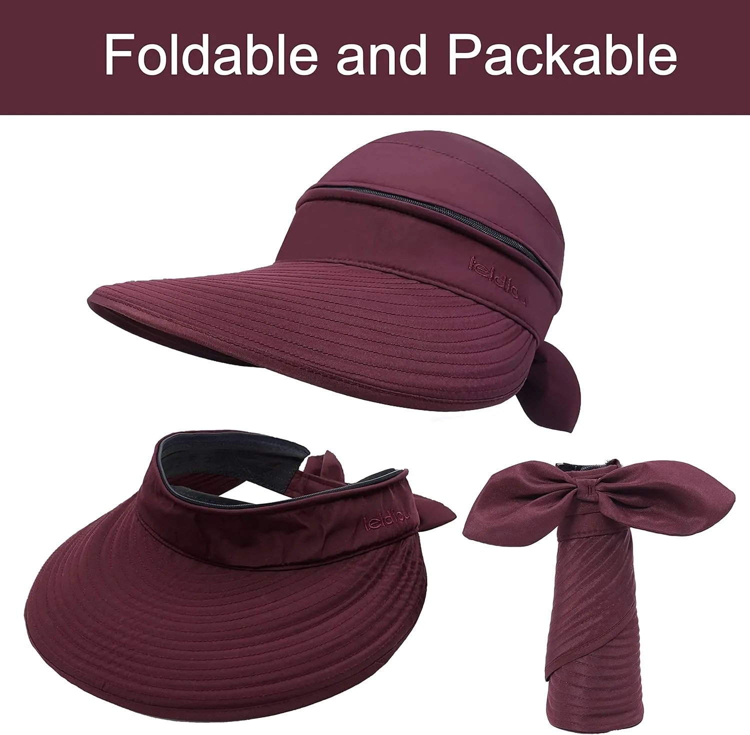 Wide Large Brim Sun Hat Summer UV Protection Thin Hat 2 in 1 Beach Sun Hat