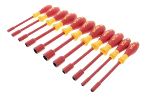 Wiha 32296 11-Piece 1000-Volt Insulated Nut Inch Driver Set