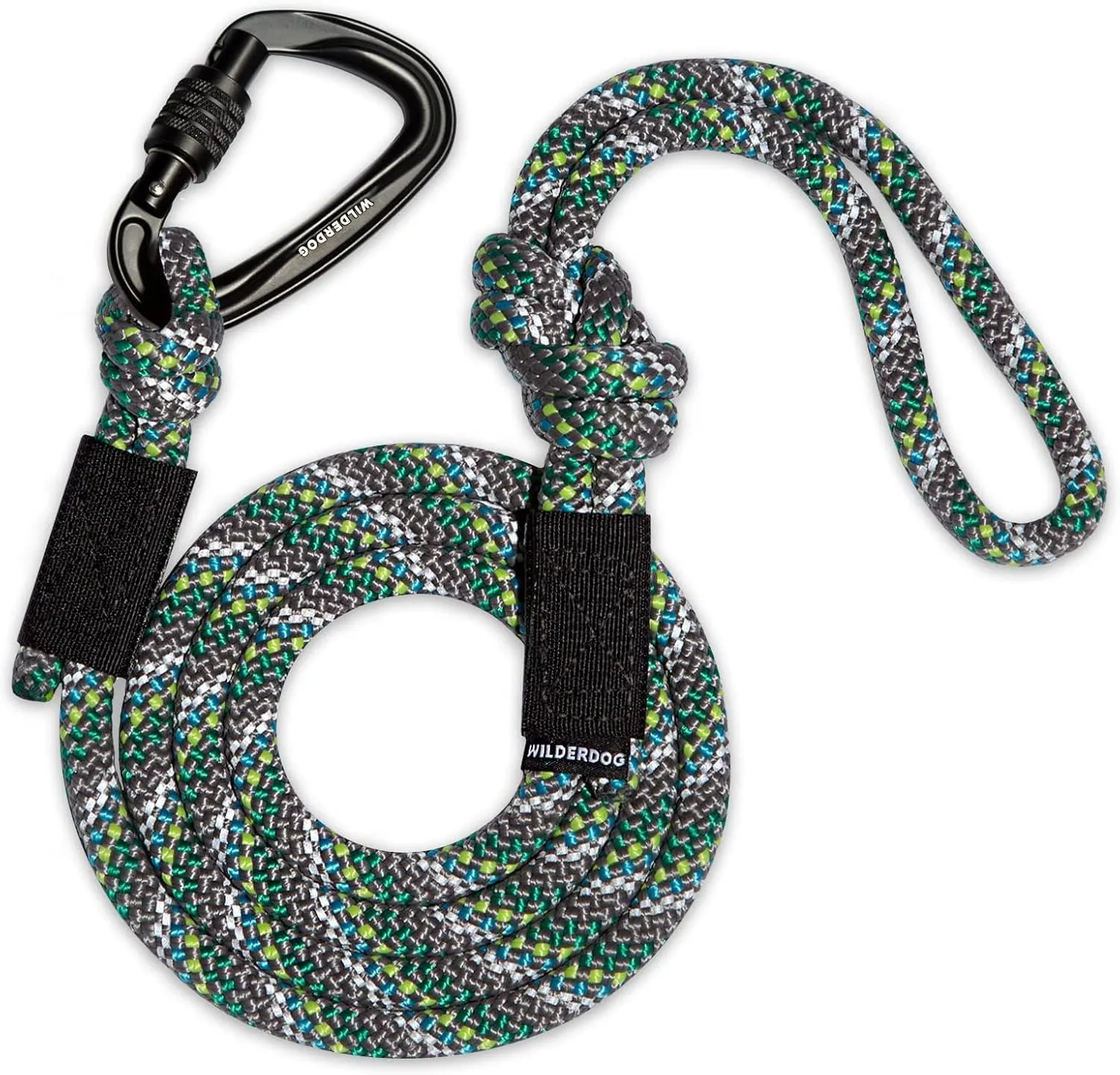 Wilderdog Carabiner Climbing Rope Dog Leash for Medium & Large Dogs - 5ft - Alpine
