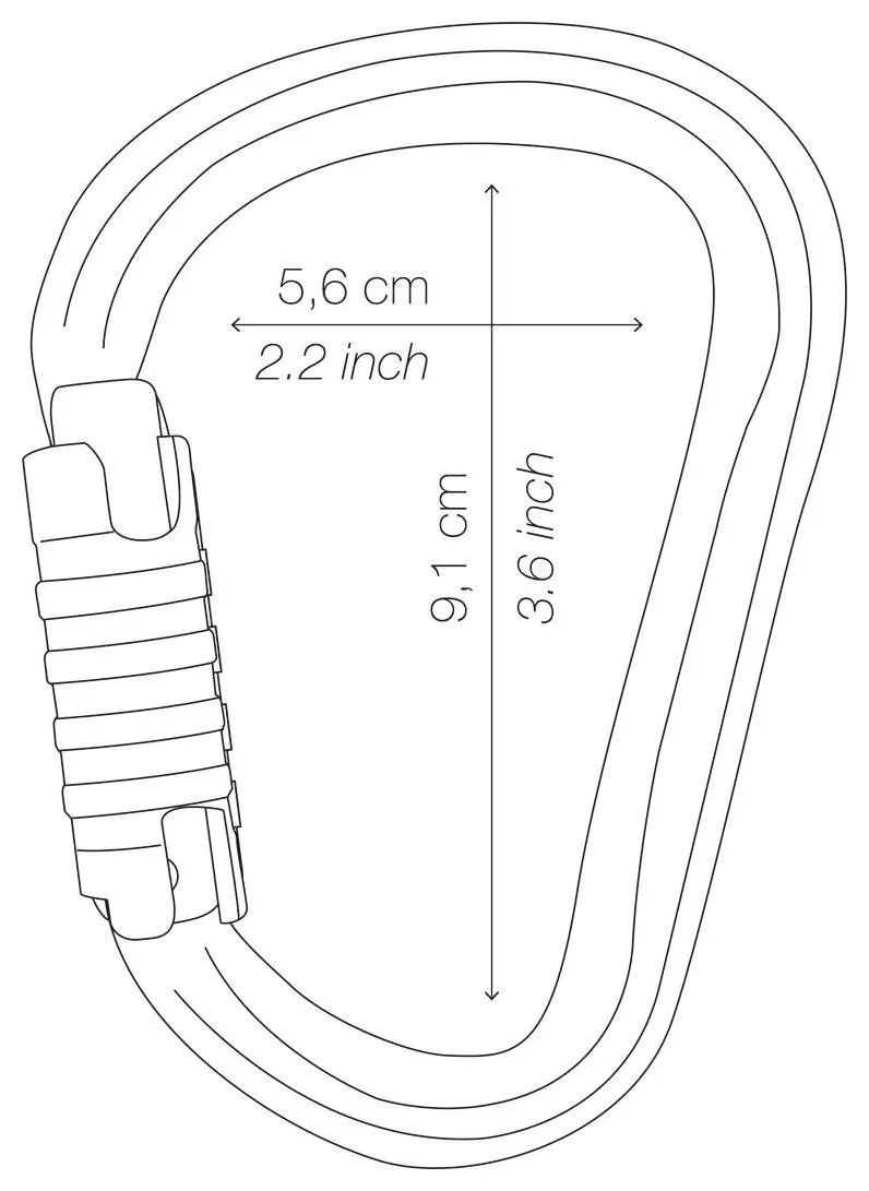 William Triact-lock - grijs, HMS karabiner met automatische vergrendeling