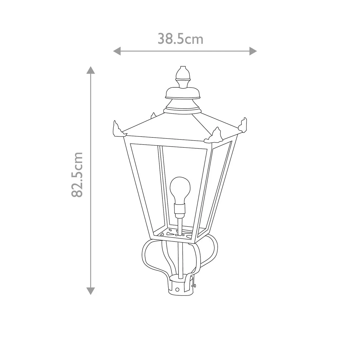 Wilmslow 1 Light Lantern (Head Only)  | Black