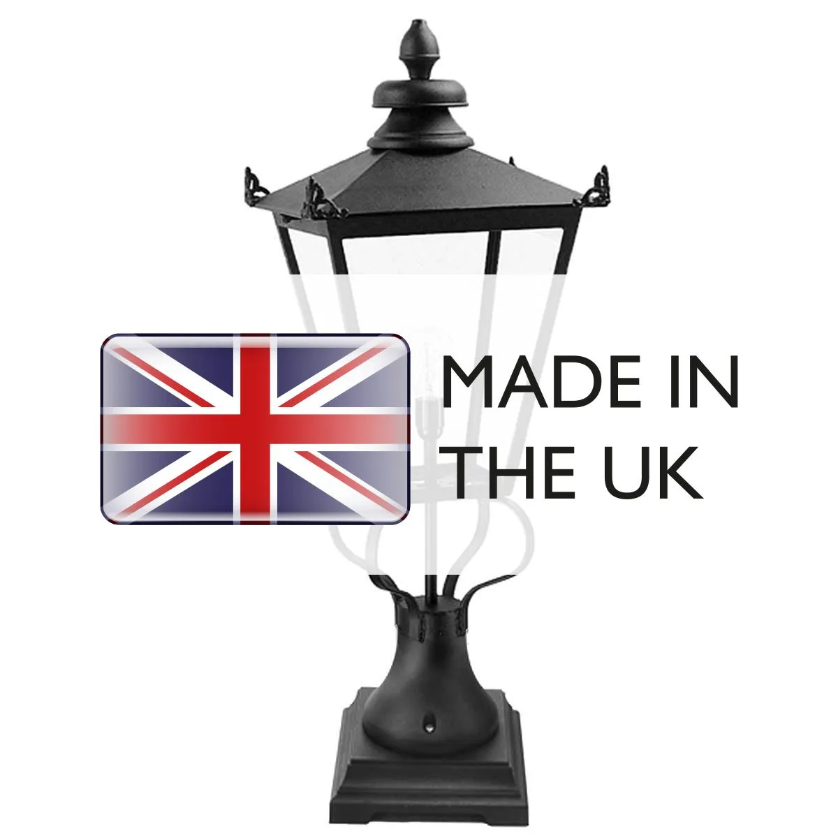 Wilmslow 1 Light Pedestal Lantern  | Black