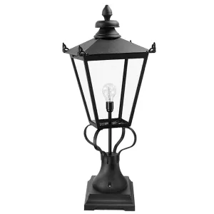 Wilmslow 1 Light Pedestal Lantern  | Black