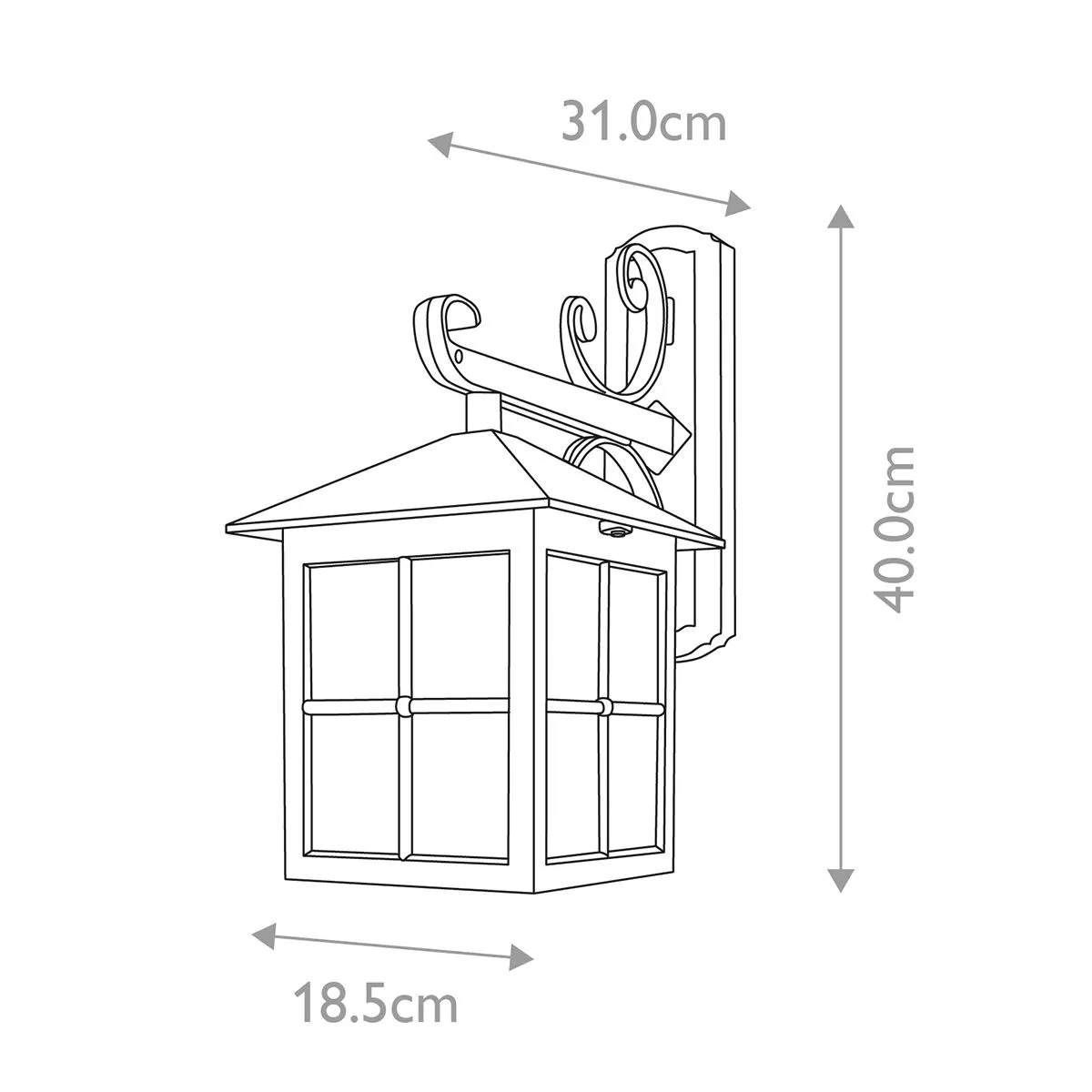 Winchester 1 Light Wall Down Lantern | Black