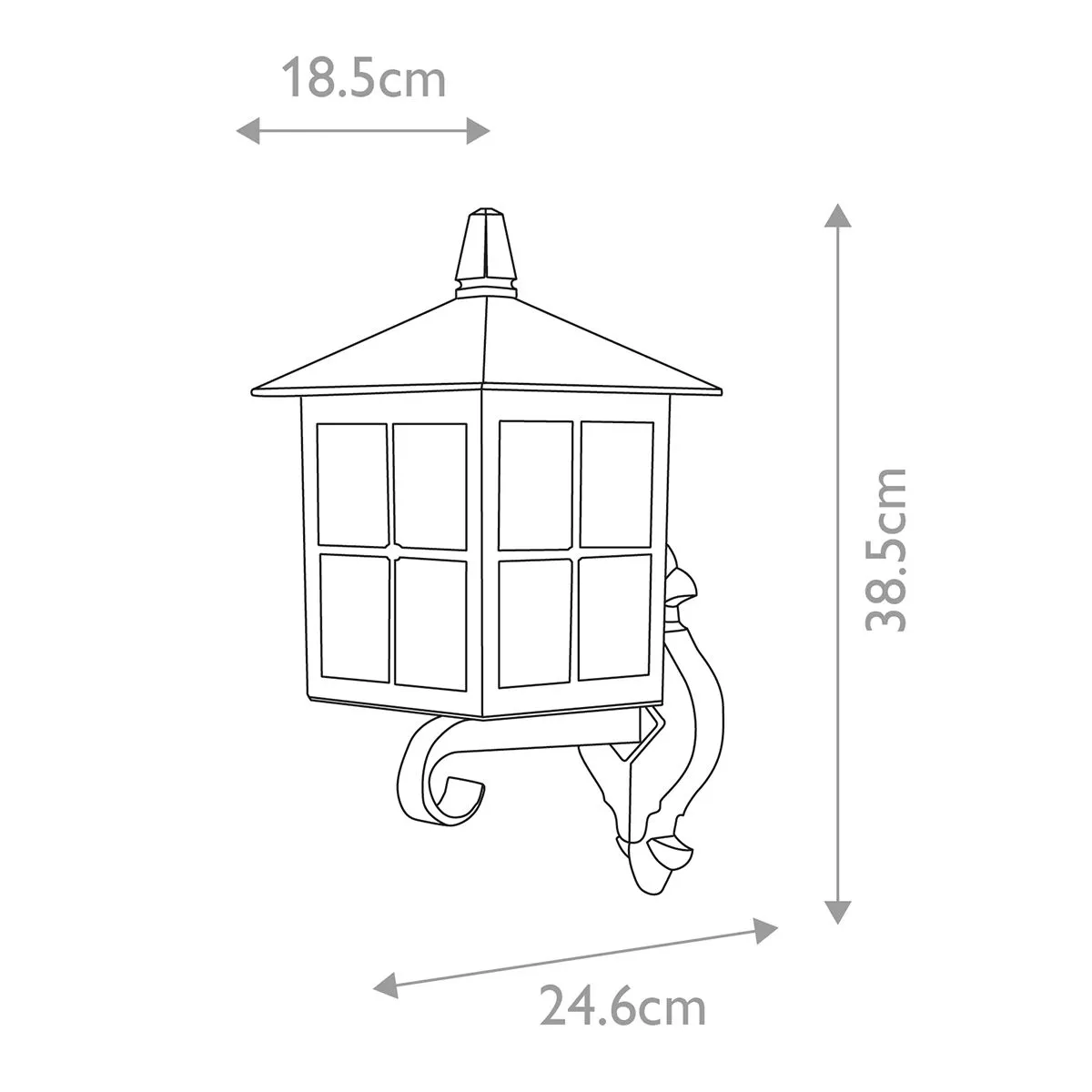 Winchester 1 Light Wall Up Lantern | Black