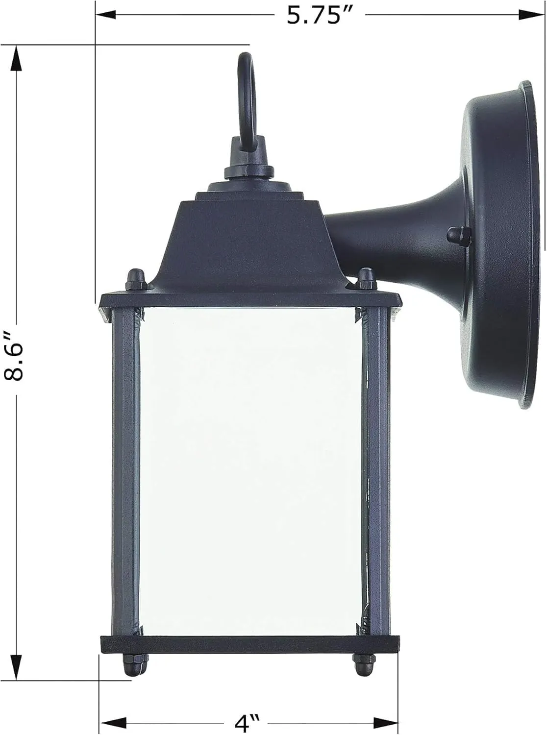 WISBEAM 4 Packs Black LED Outdoor Wall Lantern, Black Exterior Waterproof Wall Sconce for House, Aluminum Housing Plus Glass, Wet Location Rated, ETL Qualified, 3000K