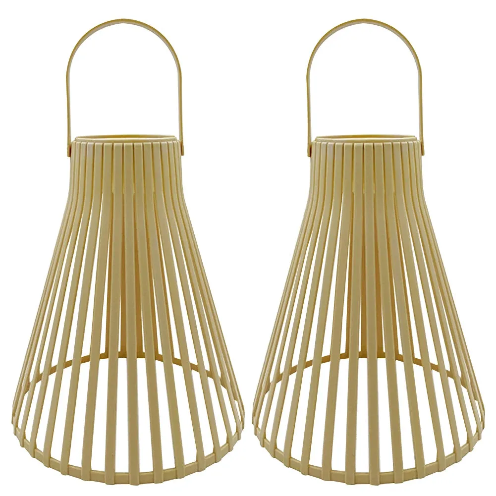 with Outdoor Solar Natural Lantern Handle Patio Light Outdoor for Bamboo Mystery sale Solar Competitive Yard Light Rattan Waterproof Pathway Hanging Lawn