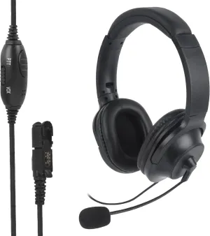 WODASEN Over Ear Noise Cancelling Headset Overhead Radio Headphone with VOX PTT Boom Mic for XPR3000e XPR3300e XPR3500e (XPR 3000 3300 3500) DEP550e DEP570e DP2400 DP2600 DGP8050e Elite (Double-Ear)