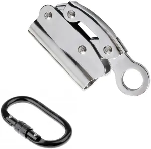 Wokyo Self Locking Rope Grab Stainless Steel Removable Trailing Fall Arrester Anti Fall Protection Equipment Rope Grab Ascender for Rocking Climbing