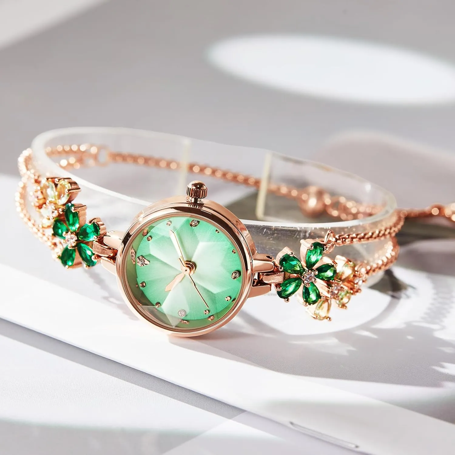 Womens Bracelet Watch, Japanese-Quartz Stainless Steel Watch, Brass Strap Watches for Women