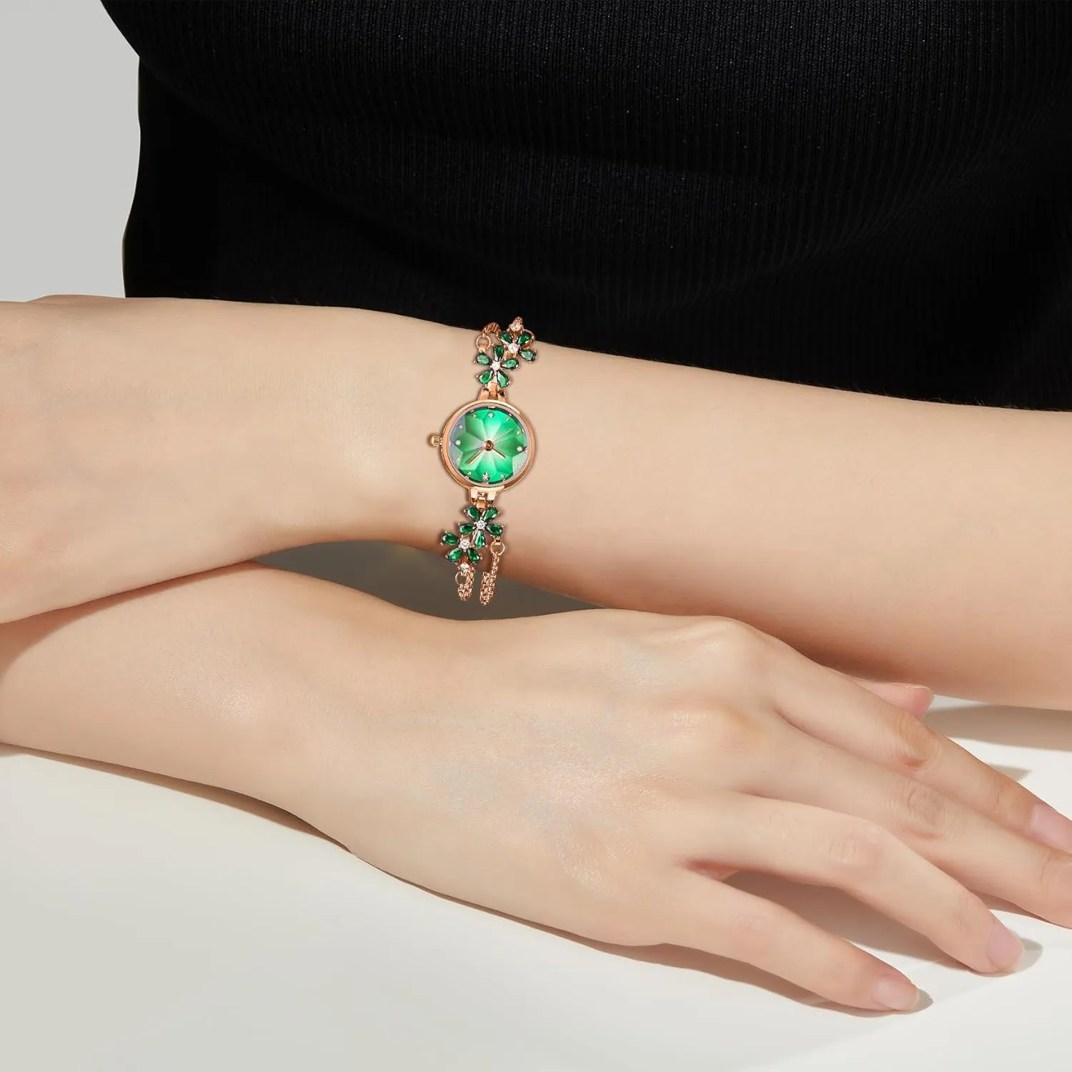 Womens Bracelet Watch, Japanese-Quartz Stainless Steel Watch, Brass Strap Watches for Women