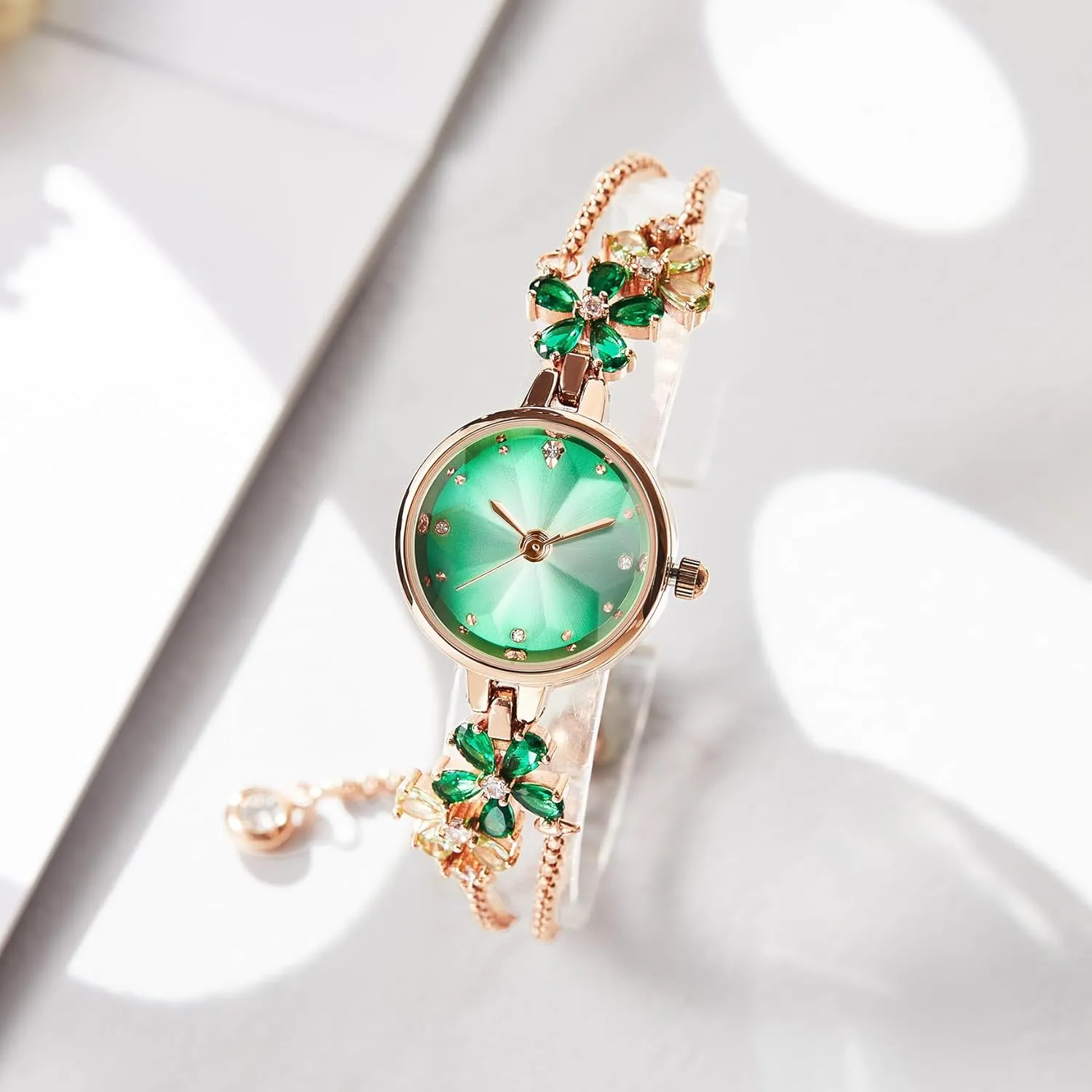 Womens Bracelet Watch, Japanese-Quartz Stainless Steel Watch, Brass Strap Watches for Women