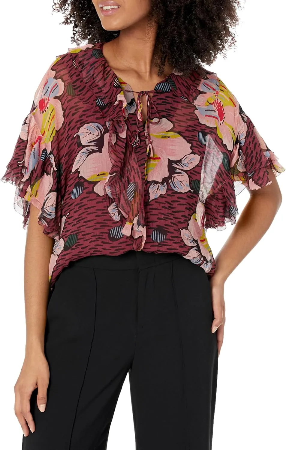 Women's Devon Blouse in Oxblood Multi
