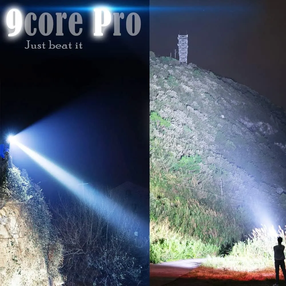 XHP90 LED Hunting Headlamp, 90000 USB Rechargeable Headlamps with Red Lights, Zoomable, Super Bright, Gifts for Men, for Power Outages, Hurricane, Camping