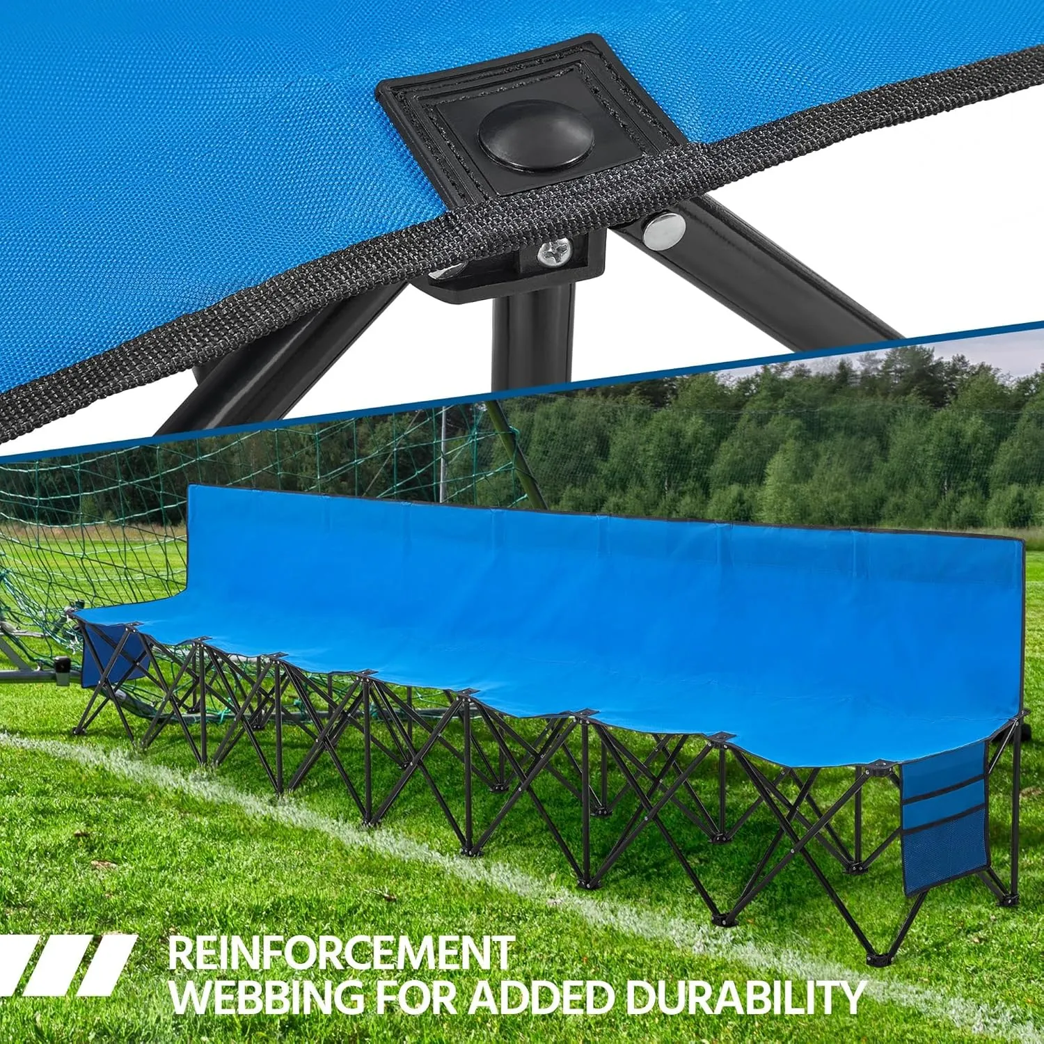 Yaheetech Foldable Sideline Bench 600D Oxford Double Layer Fabric
