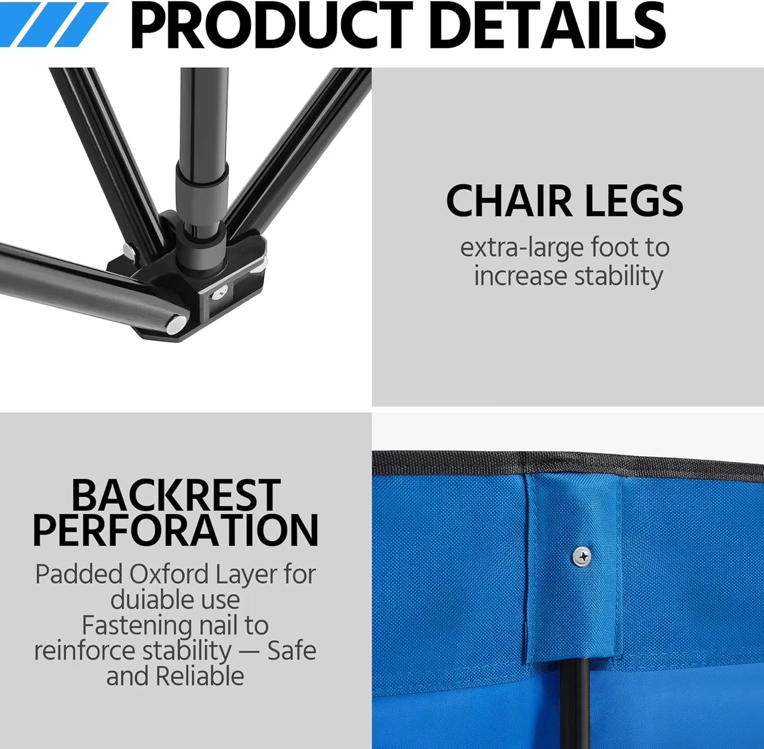 Yaheetech Foldable Sideline Bench 600D Oxford Double Layer Fabric