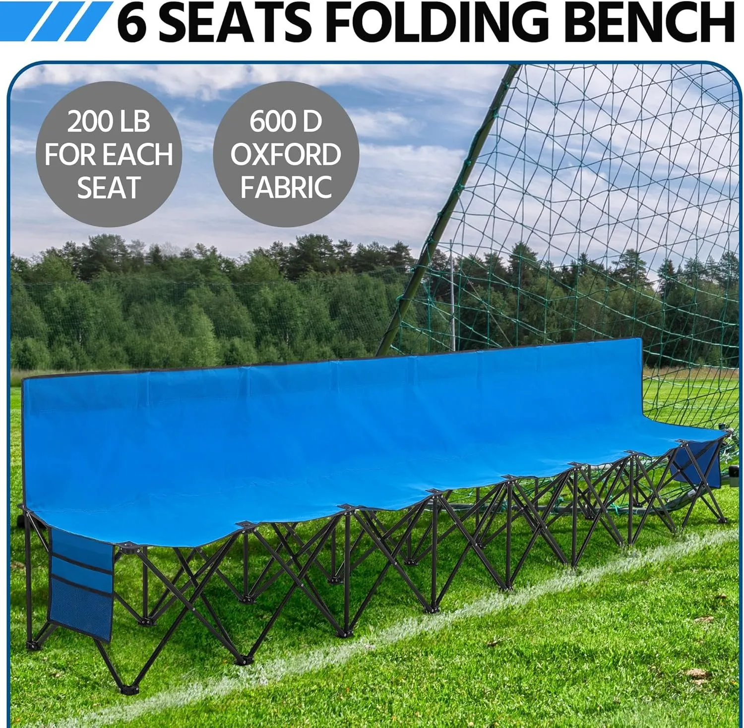 Yaheetech Foldable Sideline Bench 600D Oxford Double Layer Fabric