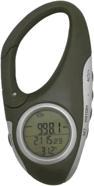 YARNOW Digital Temperature Gauge Altimeter Outdoor Thermometer Mini Thermometer Handheld Barometer Carabiner Barometer Lightweight and Portable Accurate Weather 30-50km Range