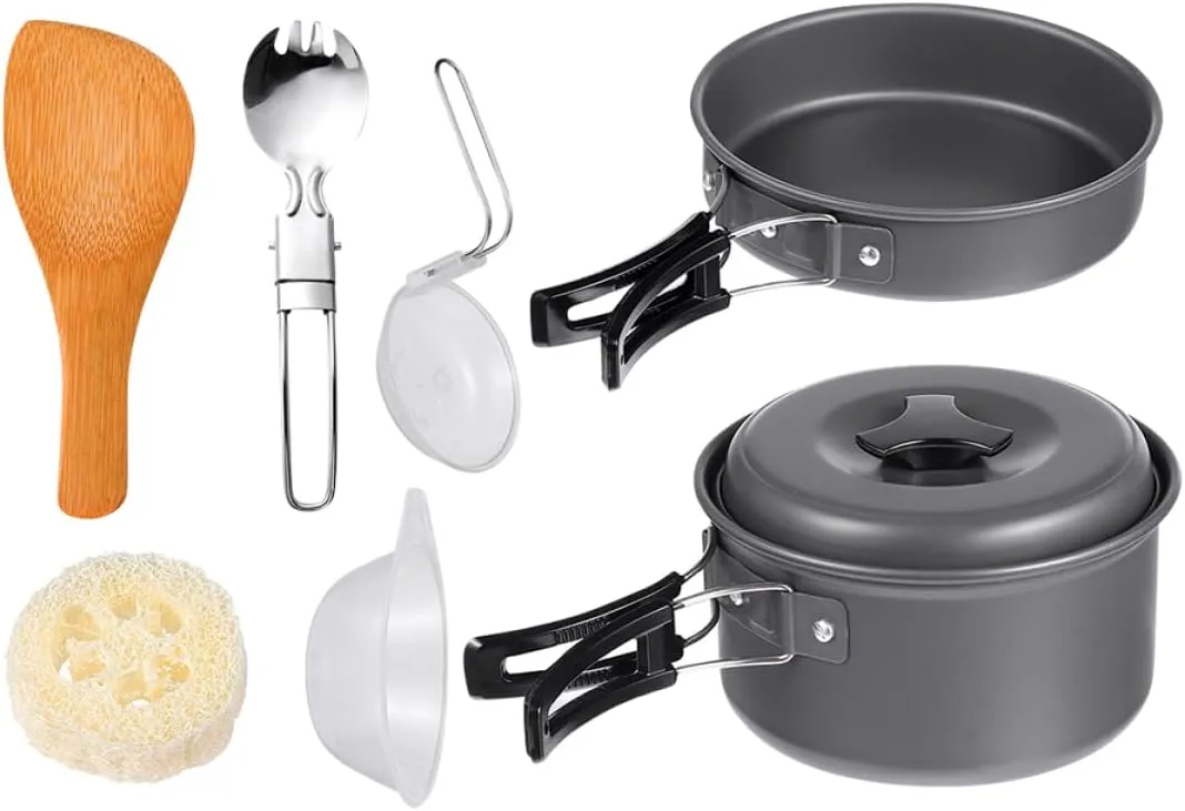 YARNOW Superior Camping Pot Set Compact Design for Easy Carrying for Outdoor Home Cooking
