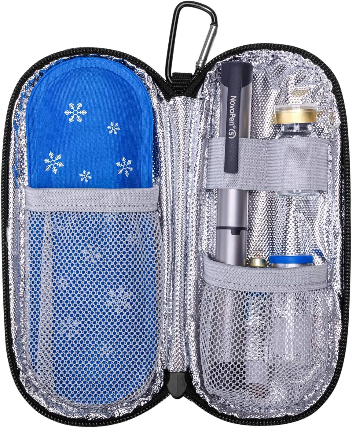 Yarwo Insulin Cooler Travel Case with 2 x TSA Approved Ice Packs, Diabetic Supplies Organizer Insulated Cooling Bag for Insulin Pens, Syringes and Diabetes Testing Kit, Lightweight for Trip, Purple