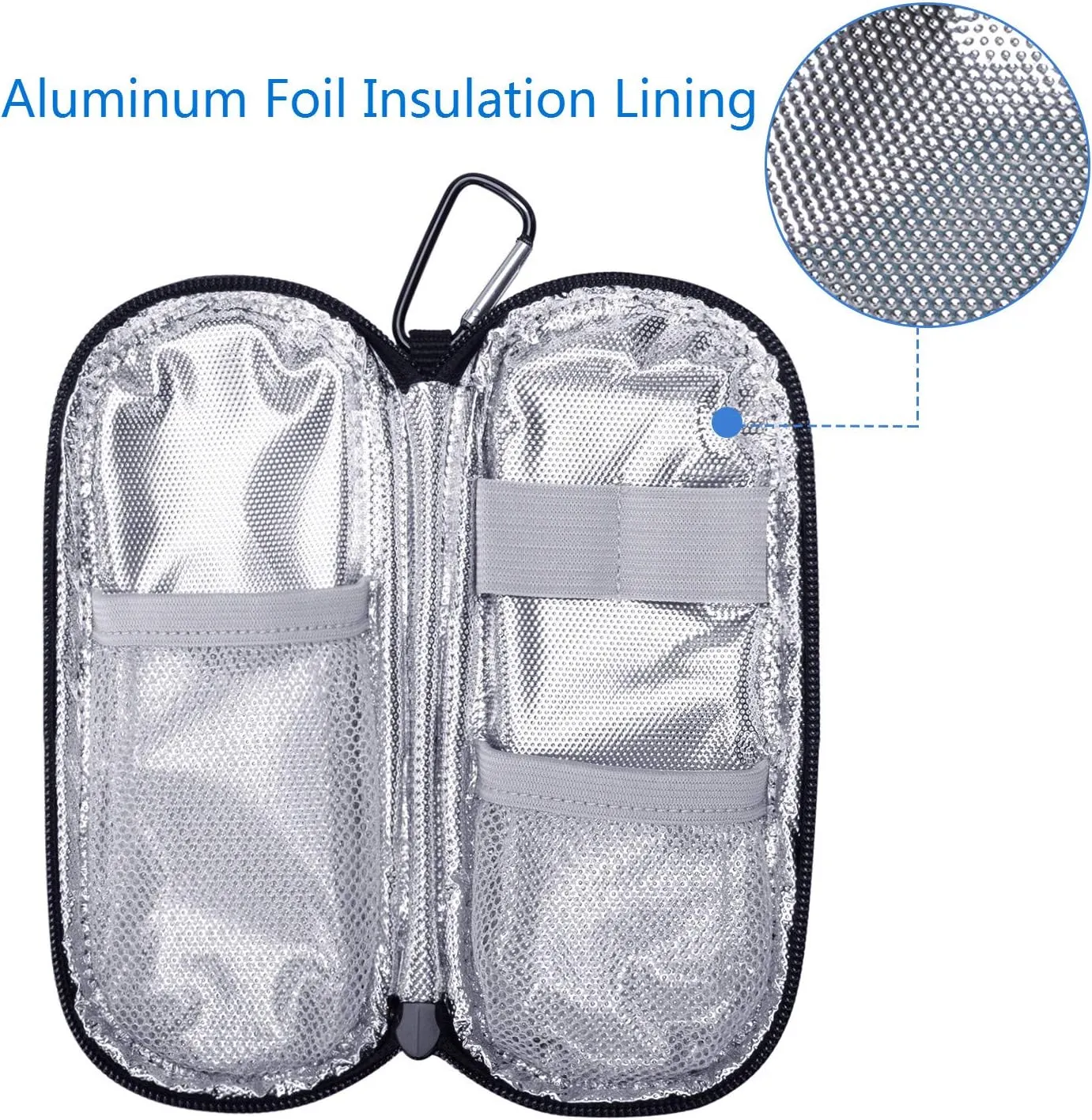 Yarwo Insulin Cooler Travel Case with 2 x TSA Approved Ice Packs, Diabetic Supplies Organizer Insulated Cooling Bag for Insulin Pens, Syringes and Diabetes Testing Kit, Lightweight for Trip, Purple