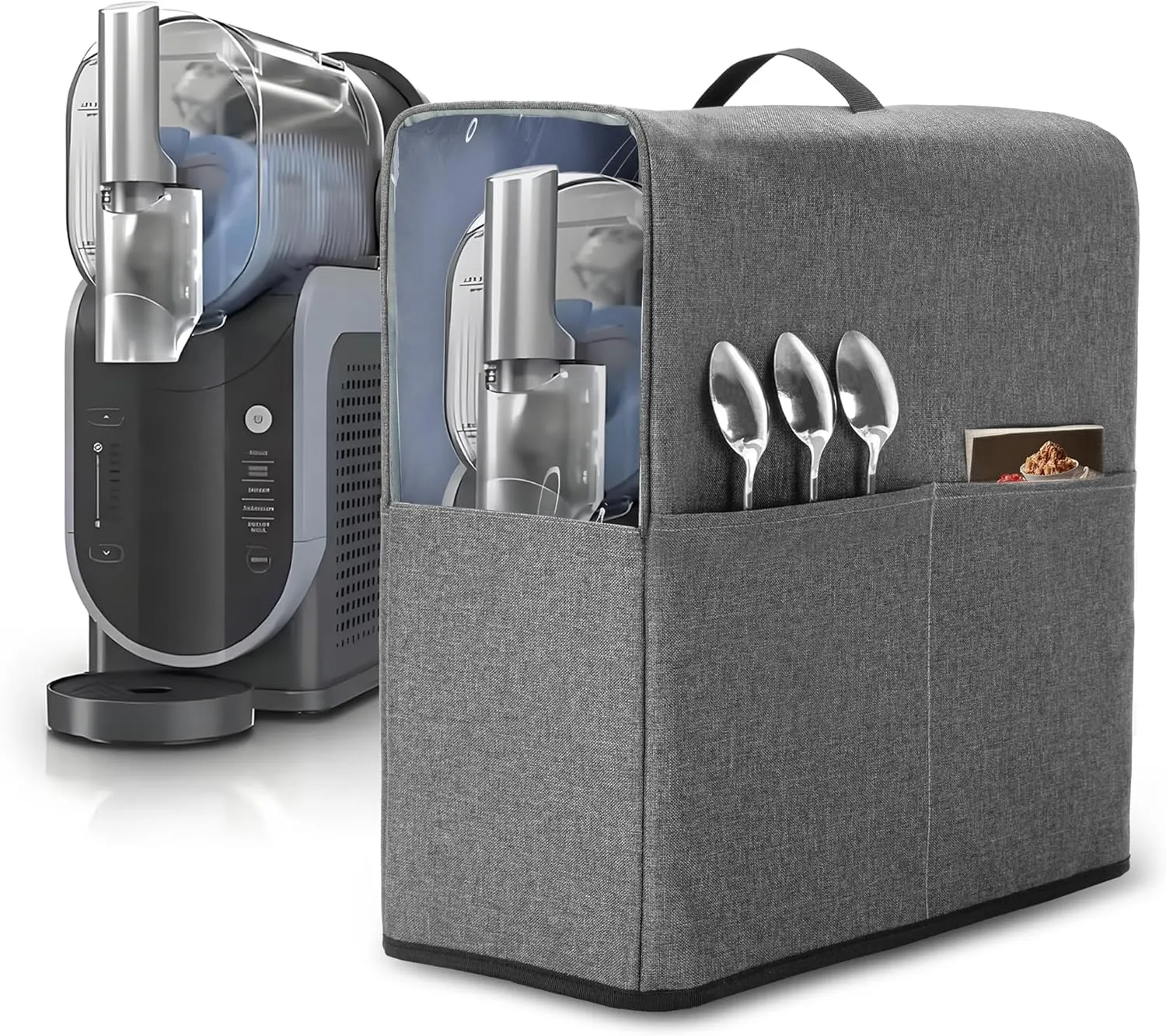 YARWO Slushie Machine Dust Cover Compatible with Ninja Slushie Professional Frozen Drink Maker, Protective Cover with Visible Window and Multi-Pocket for FS301C/FS301/FS299 Home Smoothie Machine