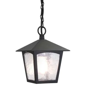 York 1 Light Porch Chain Lantern | Black