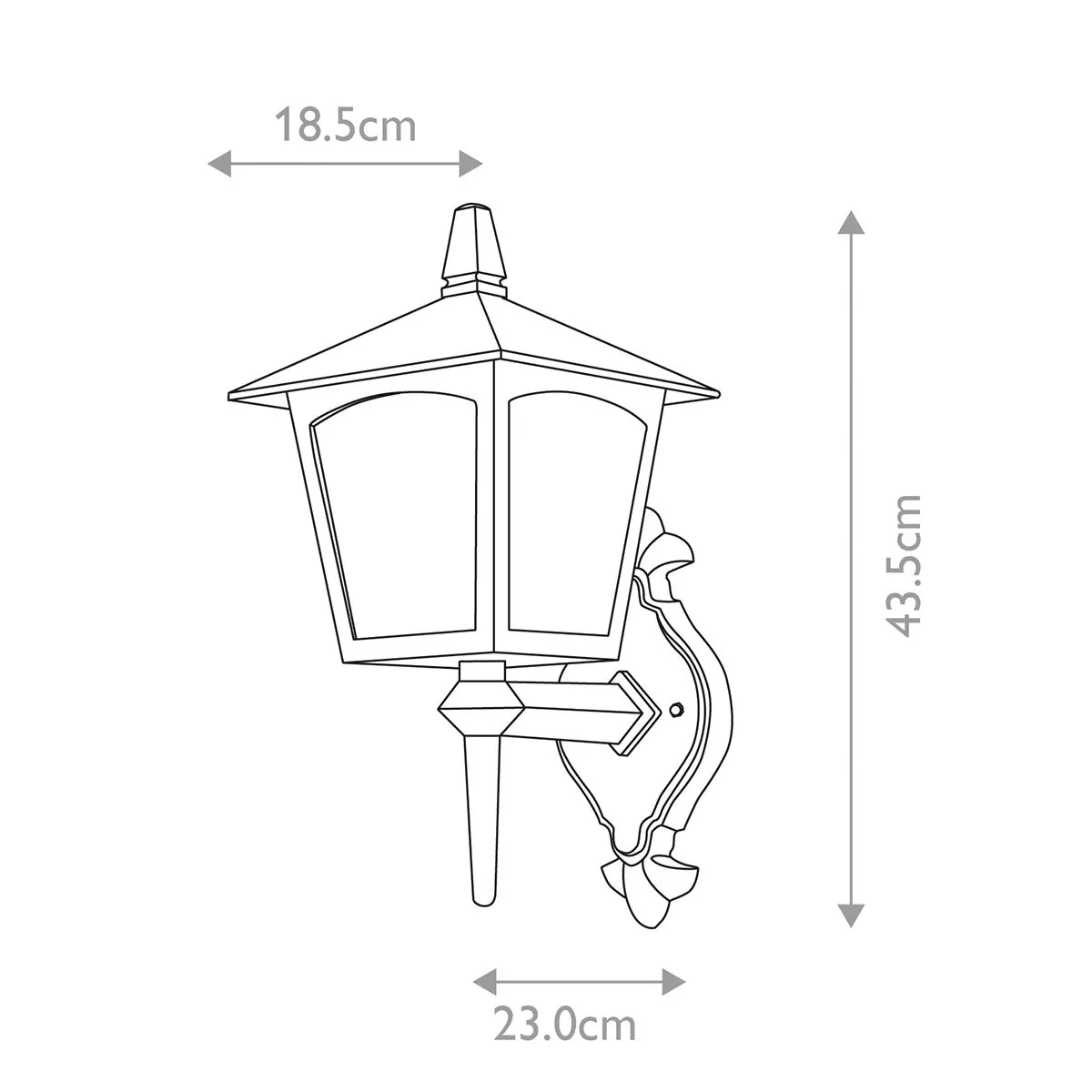 York 1 Light Wall Up Lantern | Black