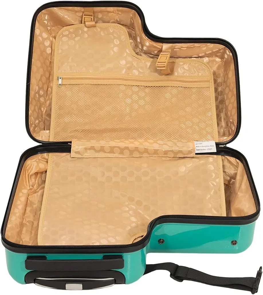 Younglingz Lil Flyer 20" kid ride on suitcase child stroller spinner luggage (Green Triceratops)