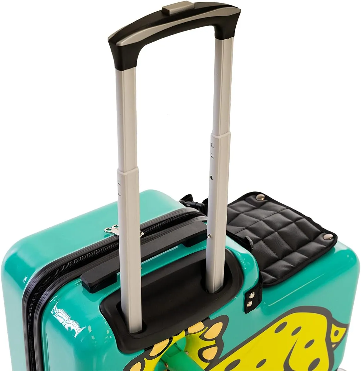 Younglingz Lil Flyer 20" kid ride on suitcase child stroller spinner luggage (Green Triceratops)