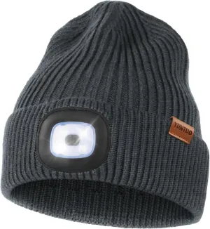 YunTuo LED Beanie with The Light, Unisex USB Rechargeable Headlamp Winter Knitted Cap Gifts for Men Dad Husband Him