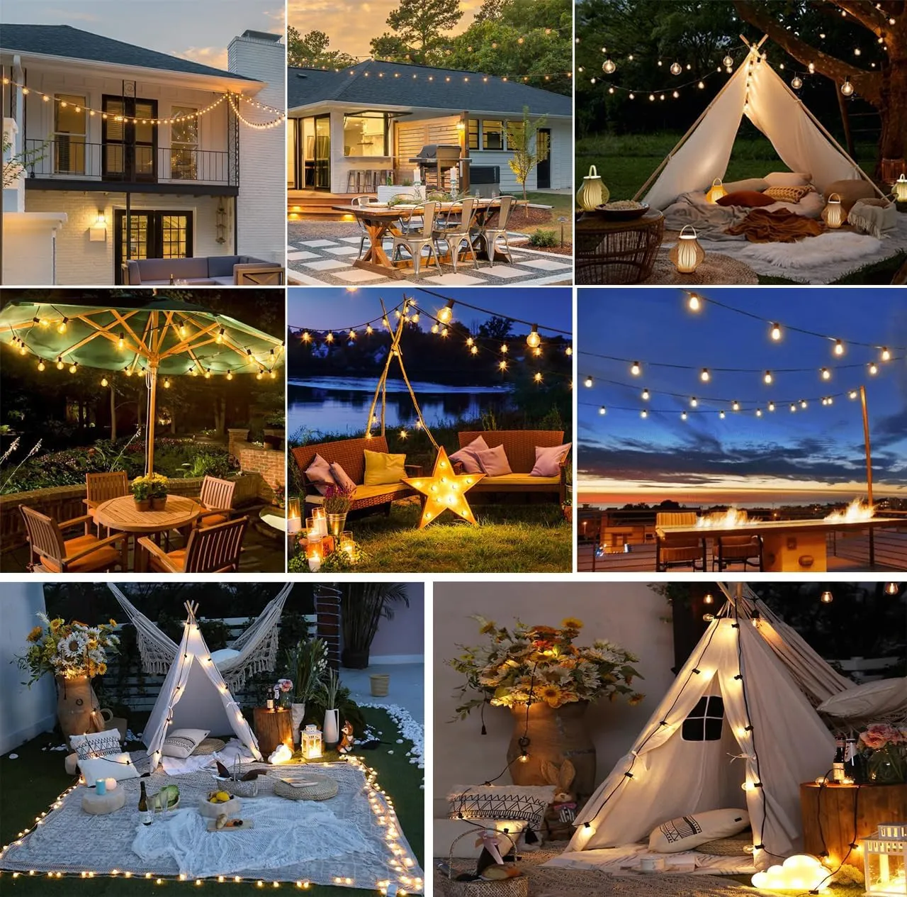 Yuusei Outdoor String Lights150 FT,Outdoor Lights for Patio with 77 Shatterproof Bulbs, G40 Globe Hanging Lights for Outside, Cafe, Porch, Backyard, Market
