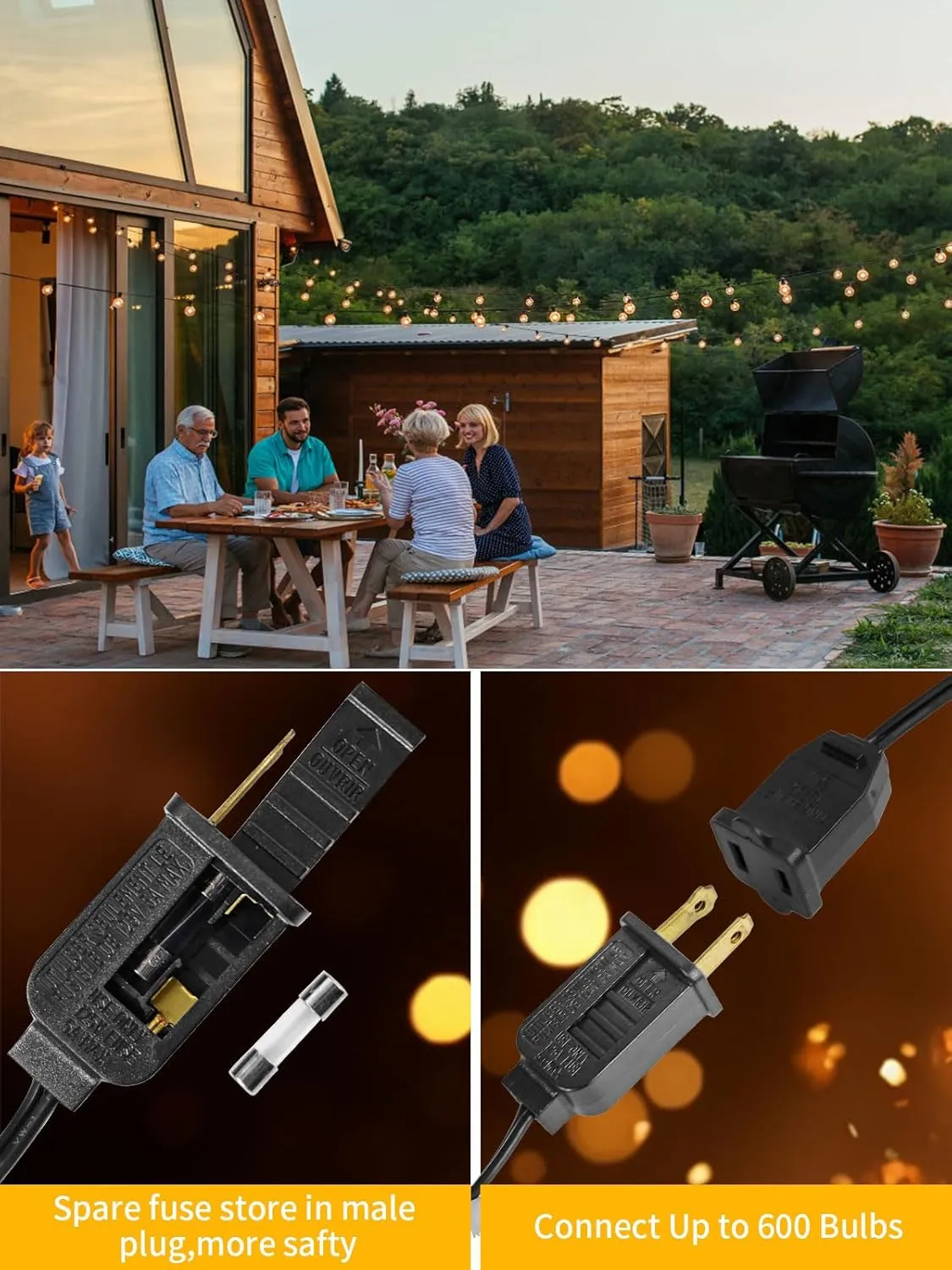 Yuusei Outdoor String Lights150 FT,Outdoor Lights for Patio with 77 Shatterproof Bulbs, G40 Globe Hanging Lights for Outside, Cafe, Porch, Backyard, Market