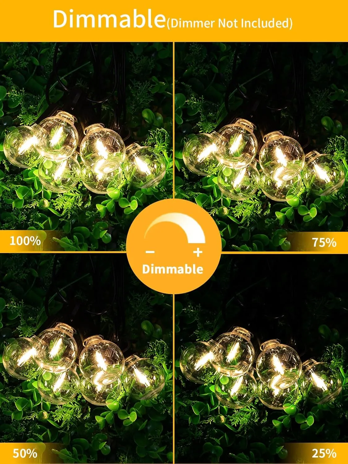 Yuusei Outdoor String Lights150 FT,Outdoor Lights for Patio with 77 Shatterproof Bulbs, G40 Globe Hanging Lights for Outside, Cafe, Porch, Backyard, Market