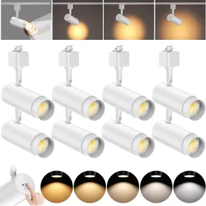 Zoomable LED Track Lighting Heads H Type Track Light Heads Dimmable 10W 5-color White Track Lights Bright Track Lighting Fixtures 2700K 3000K 4000K 5000K 6000K Adjustable 15°-60° CRI90  8 Pack